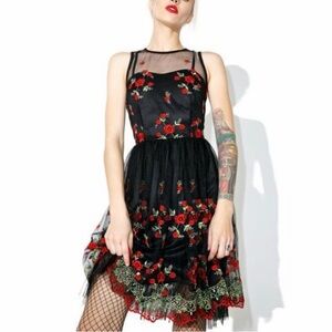 Black Rose Lace Dolls Kill Valentine’s Day Dress 1x